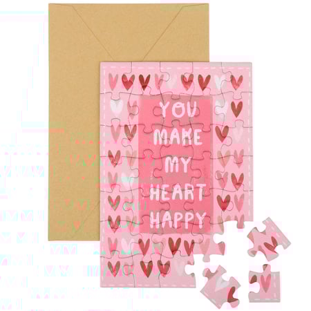 You Make My Heart Happy Puzzle Card - Paper