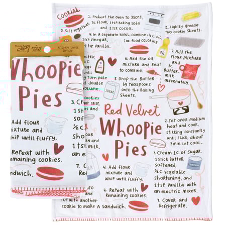 Red Velvet Whoopie Pies Kitchen Towel - Cotton, Terrycloth
