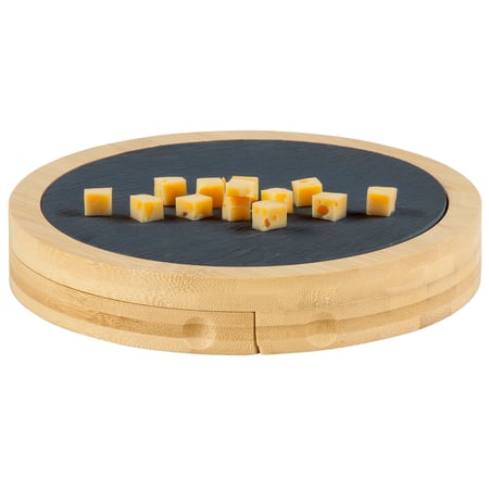 Swivel Top Cheese Knife Set - Bamboo, Slate, Metal