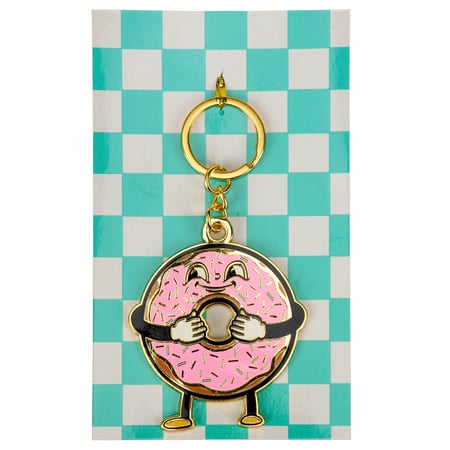 Donut Keychain - Metal, Enamel, Paper