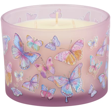 Butterflies Candle - Soy Wax, Glass, Cotton