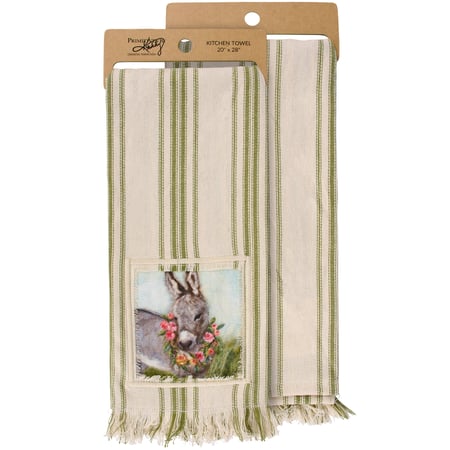 Floral Donkey Kitchen Towel - Cotton