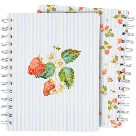 Strawberry Spiral Notebook - Paper, Metal
