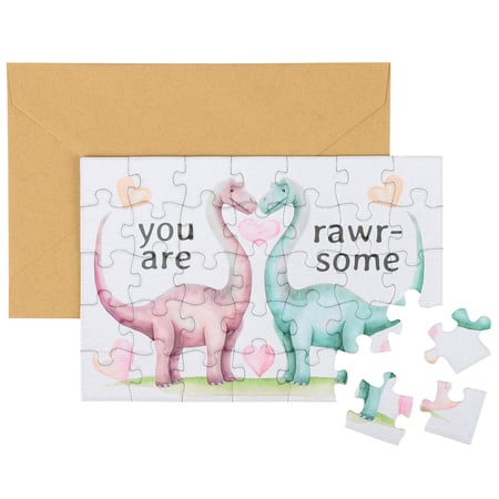 You Are Rawrsome Puzzle Card - Paper