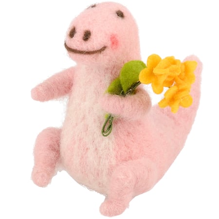 Dino With Flowers Critter - Felt, Foam, Wire, Plastic