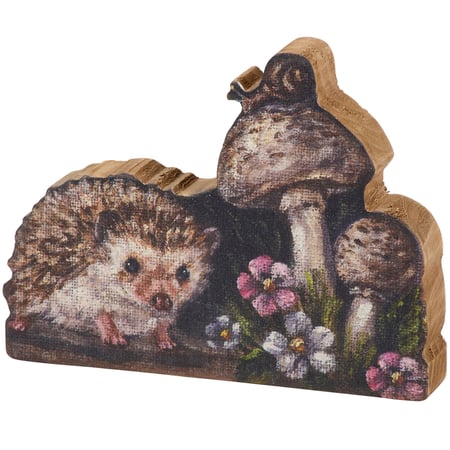 Woodland Hedgehog Chunky Sitter - Wood