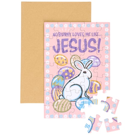 No Bunny Loves Me Like Jesus Puzzle Card - Paper