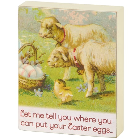 Your Easter Eggs Block Sign - Wood, Paper