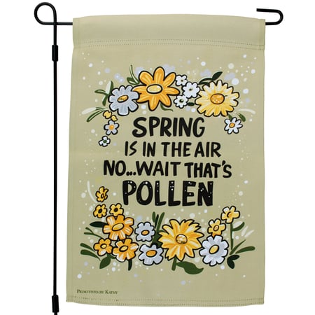 Spring No Wait Pollen Garden Flag - Polyester