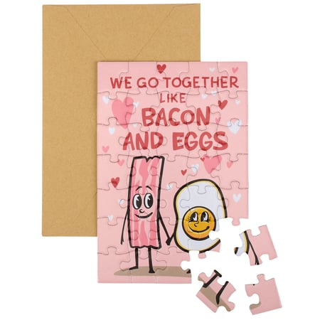 Together Like Bacon And Eggs Puzzle Card - Paper