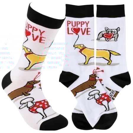 Puppy Love Socks - Cotton, Nylon, Spandex