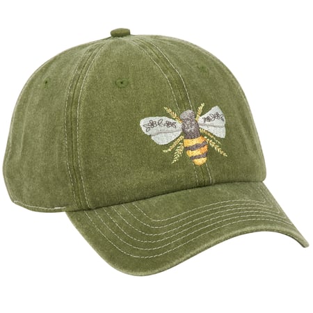 Green Bee Kind Baseball Cap - Cotton, Metal