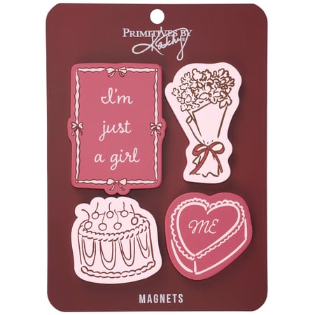 I'm Just A Girl Magnet Set - Wood, Metal, Magnet