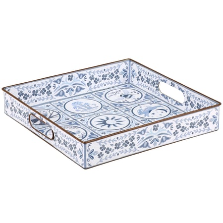 Indigo Tile Tray - Metal, Paper
