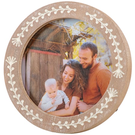 Round Photo Frame - Wood, Glass