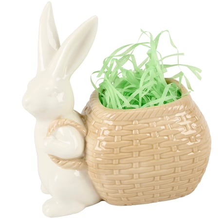 Basket Bunny Pot - Stoneware