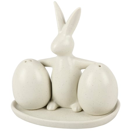 Bunny Eggs Salt and Pepper Shakers - Stoneware, Plastic