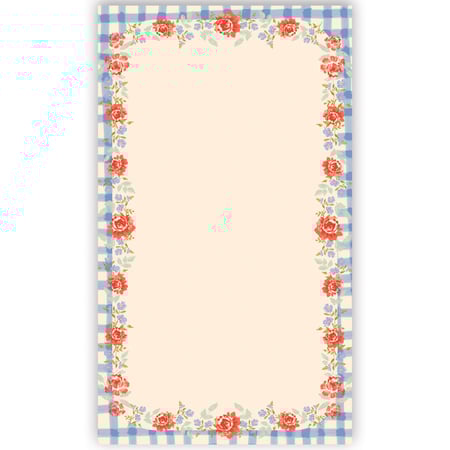 Floral Gingham Notepad Lg - Paper, Magnet