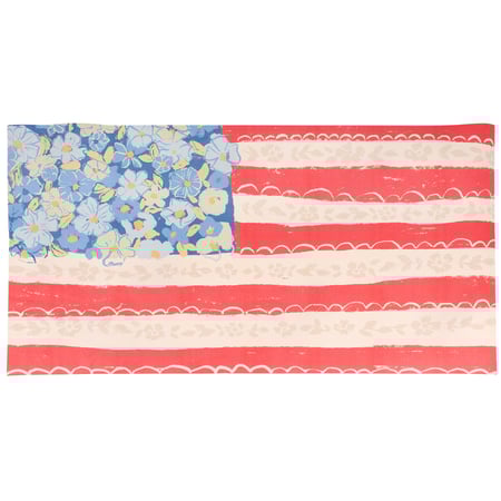 Floral Flag Rug - Polyester, PVC Skid-Resistant Backing