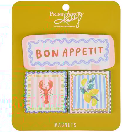 Bon Appetit Magnet Set - Wood, Metal, Magnet