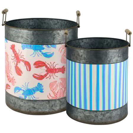 Lobsters Bucket Set - Metal, Paper