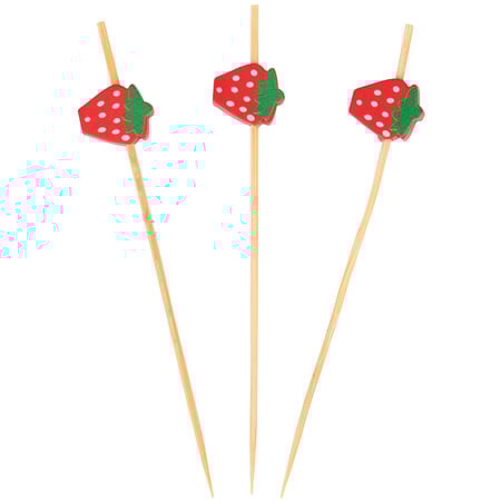 Strawberries Party Pick Set - Bamboo, Plywood