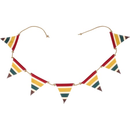 Color Bloc Stripes Pennant Banner - Canvas, Rope, Cotton