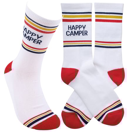 Happy Camper Socks - Cotton, Nylon, Spandex