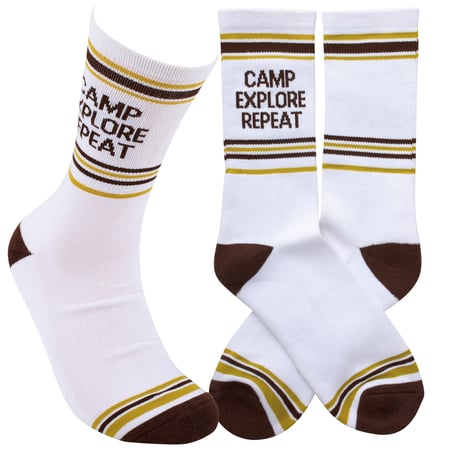Camp Explore Repeat Socks - Cotton, Nylon, Spandex
