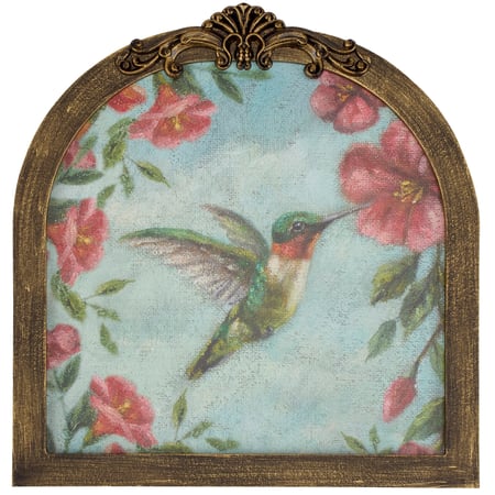 Hummingbird Framed Wall Art - Wood, Paper, Rubber