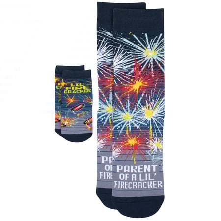 Parent/Lil' Firecracker Baby & Me Sock Set - Cotton, Nylon, Spandex