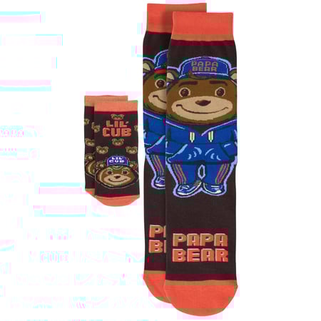 Papa Bear/Lil Cub Baby & Me Sock Set - Cotton, Nylon, Spandex