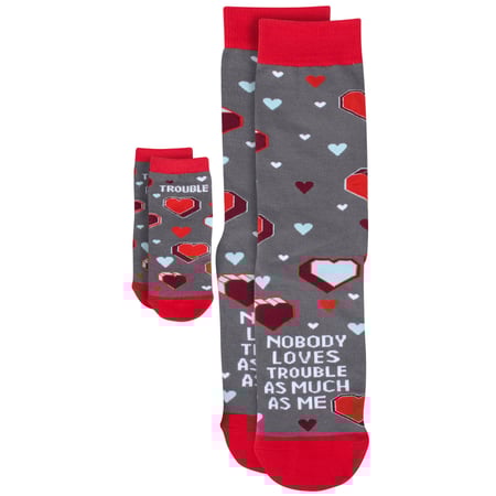 Nobody Loves Trouble/Trouble Baby & Me Sock Set - Cotton, Nylon, Spandex