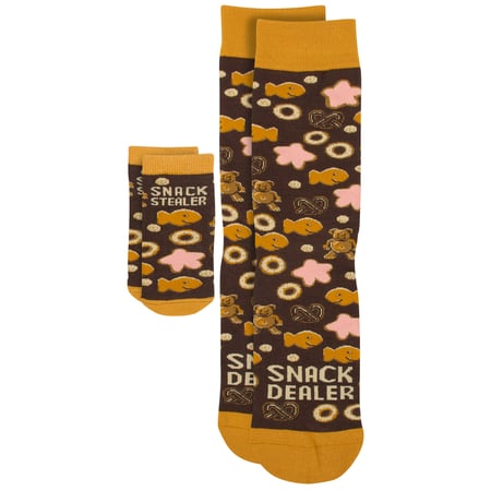 Snack Dealer/Stealer Baby & Me Sock Set - Cotton, Nylon, Spandex