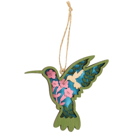 Hummingbird Ornament - Wood, Magnet