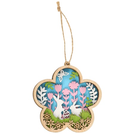 Easter Flower Ornament - Wood, Magnet