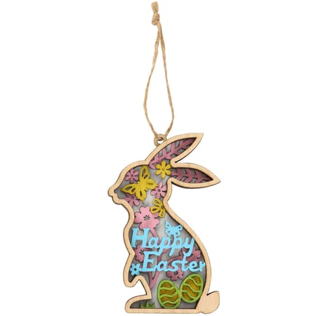 Happy Easter Ornament - Wood, Magnet