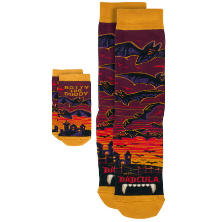 Dadcula/Batty Daddy Baby & Me Sock Set - Cotton, Nylon, Spandex