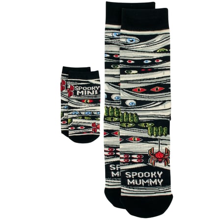 Spooky Mommy/Mini Baby & Me Sock Set - Cotton, Nylon, Spandex