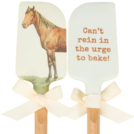 Can't Rein In The Urge To Bake Spatula - Silicone, Wood