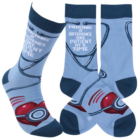One Patient At A Time Socks - Cotton, Nylon, Spandex