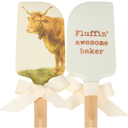 Fluffin' Awesome Baker Spatula - Silicone, Wood