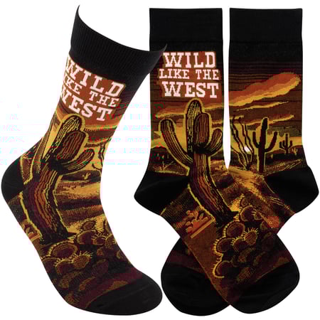 Wild Like The West Socks - Cotton, Nylon, Spandex