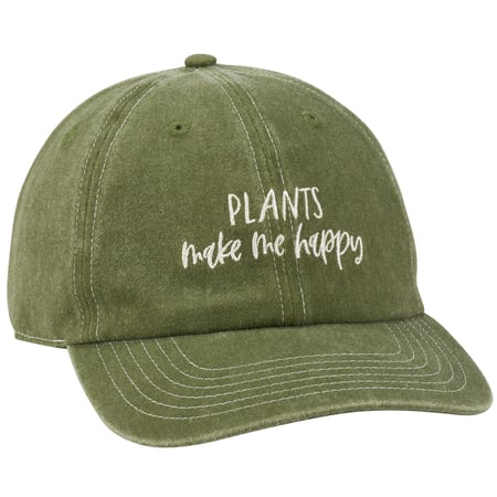 Plants Make Me Happy Baseball Cap - Cotton, Metal