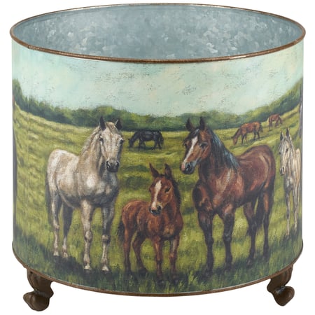Horse Family Planter - Metal, Paper