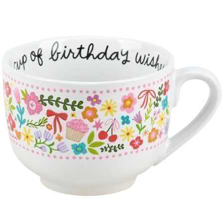 A Cup Of Birthday WIshes Mug - Stoneware