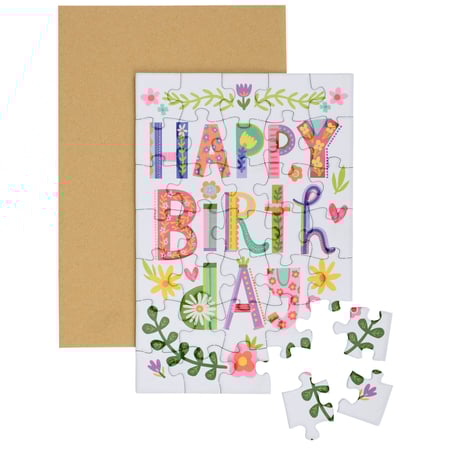 Happy Birthday Puzzle Card - Paper