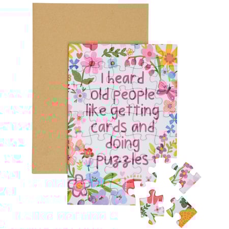 Old People Like Doing Puzzles Puzzle Card - Paper