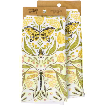 Golden Dragonfly Kitchen Towel - Cotton, Terrycloth