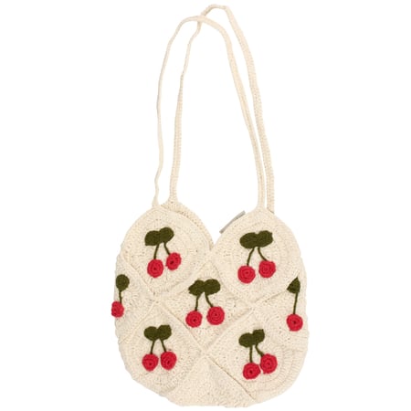Crochet Cherries Tote - Cotton